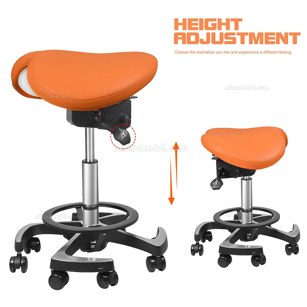 TYTC 096-2 Dental Hygiene Saddle Stool Ergonomic Double Flap Saddle Chair with Foot Control (9 Colors)